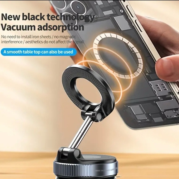 Magnetic Car Phone Mount Holder - Model 007 Black Adjustable Stand - Picture 4 of 7
